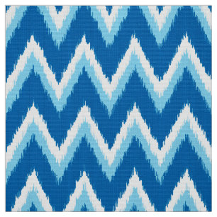 Ikat Zickzack Streifen - Kobalt, Himmel-Blau und Stoff