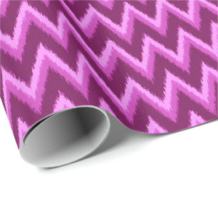 Ikat Zickzack Stripes - Amethyst Lila und Violet Geschenkpapier