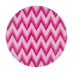 Ikat Zickzack Stripes - Fuchsia und Pink Schneidebrett