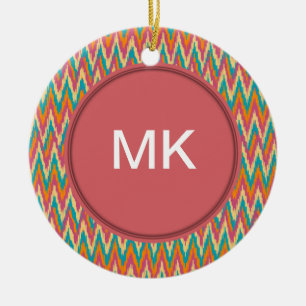 iKat Zigzag Design Gewürzfarben Keramik Ornament