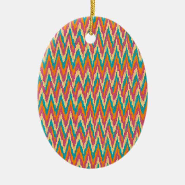 iKat Zigzag Design Gewürzfarben Keramik Ornament (Vorne)