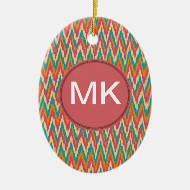 iKat Zigzag Design Gewürzfarben Keramik Ornament (Vorne)