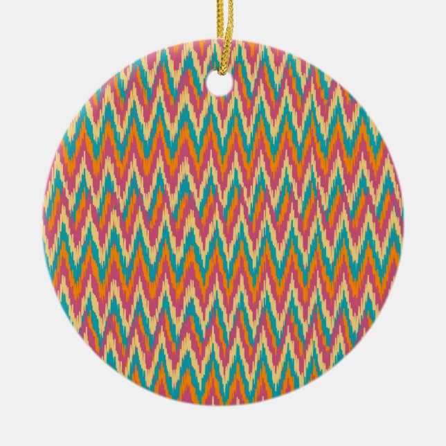 iKat Zigzag Design Gewürzfarben Keramikornament (Vorne)