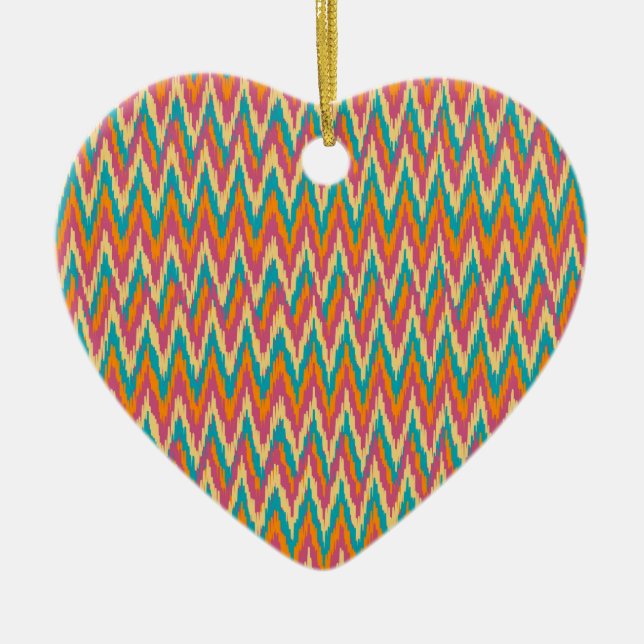 iKat Zigzag Design Gewürzfarben Keramikornament (Vorne)