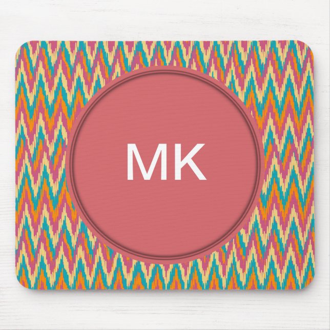 iKat Zigzag Design Gewürzfarben Mousepad (Vorne)