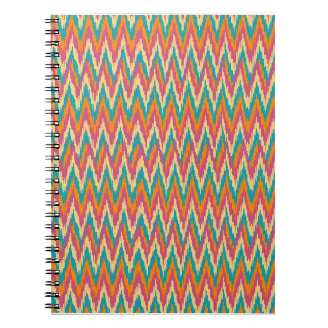 iKat Zigzag Design Gewürzfarben Notizblock (Vorderseite)