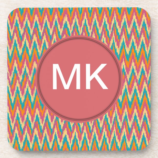 iKat Zigzag Design Gewürzfarben Untersetzer (Vorderseite)