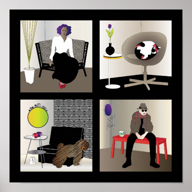 Ikea Interiors Poster - Schwarze Grenze (Vorne)