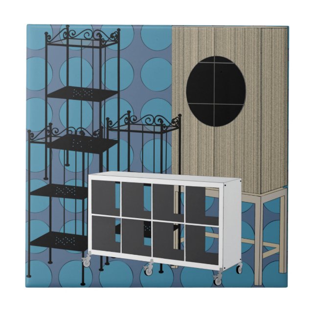 Ikea Möbel Shelves Blue Shelves Fliese (Vorderseite)