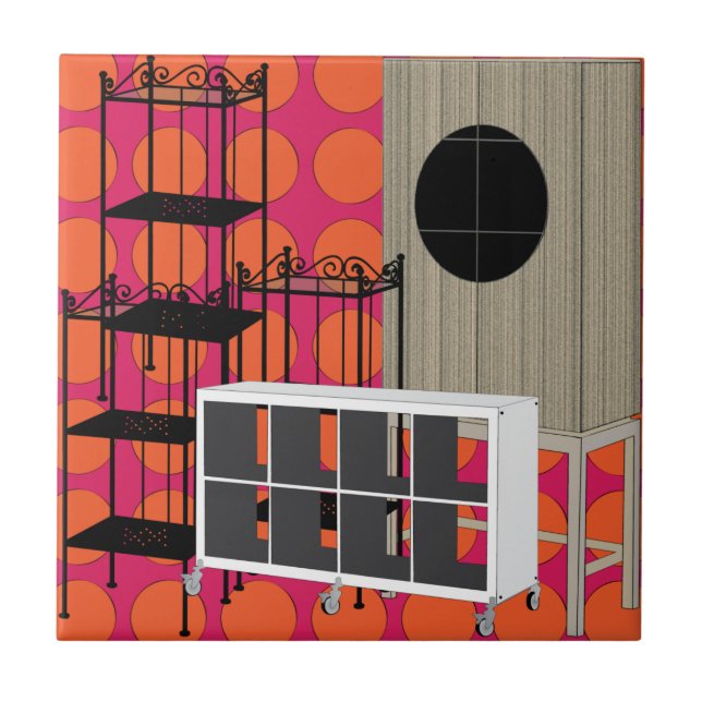 Ikea Möbelshelves Orange Tile Fliese (Vorderseite)