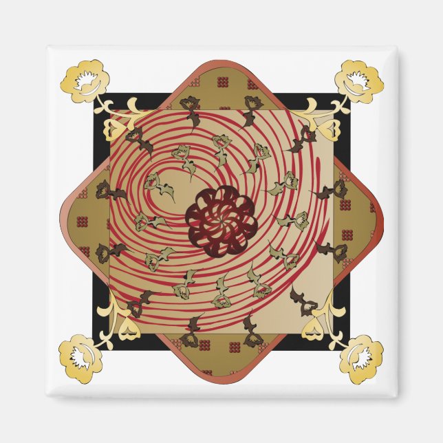 Ikea Rugs Red Swirl Magnet (Vorne)