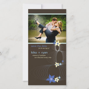 Ikebana Frangipani Hochzeit der tropischen blauen  Save The Date