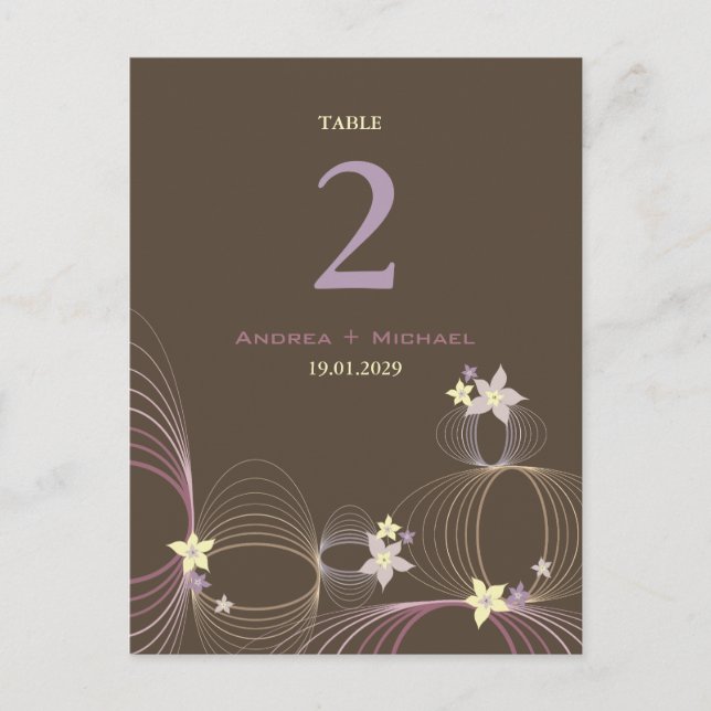 Ikebana Frangipani Lila tropische Blume Hochzeit Postkarte (Vorderseite)
