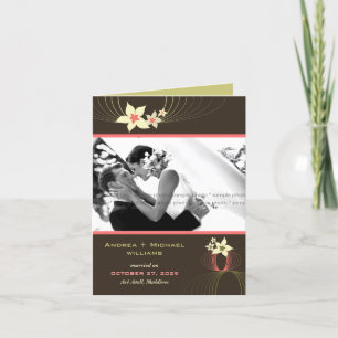 Ikebana Frangipani-Rosa-tropische Blumen-Hochzeit Ankündigung