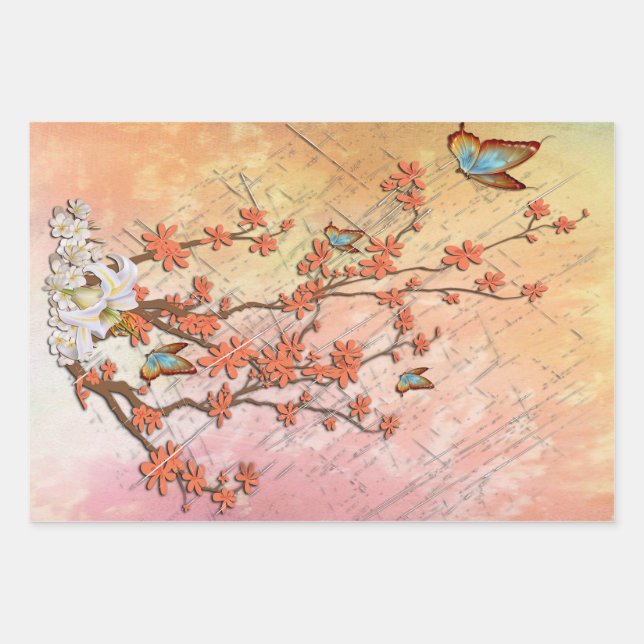 Ikebana Show Wood Poster Geschenkpapier Set (Vorderseite)