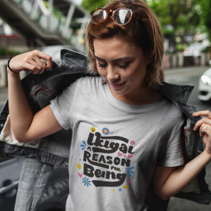 Ikigai Buchstaben und Blume T-Shirt