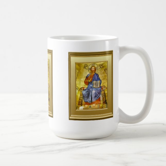 Ikon von Christus mit einem Evangeliumbuch, Tasse (Rechts)