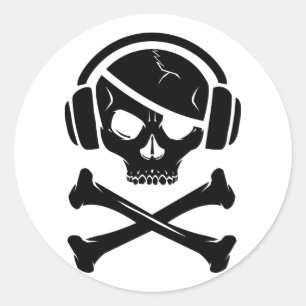 Ikone der Musik-Piraten-Piraterie Anti-RIAA Runder Aufkleber
