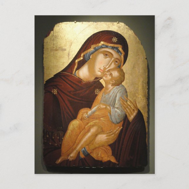 Ikone der Mutter Gottes und des Christusknaben Postkarte (Vorderseite)