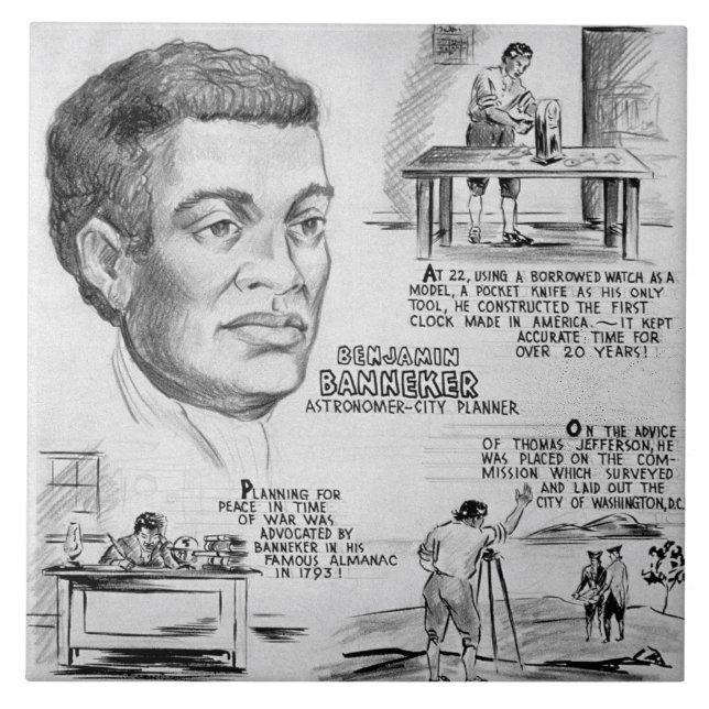 Ikone der schwarzen Geschichte: Benjamin Banneker, Fliese (Vorderseite)
