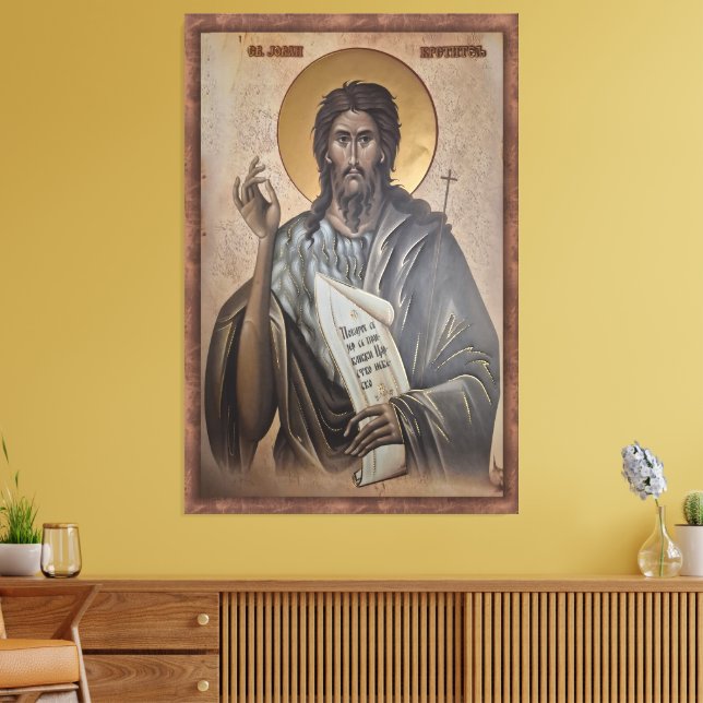 Ikone des heiligen Johannes Leinwanddruck (Insitu (Wohnzimmer))