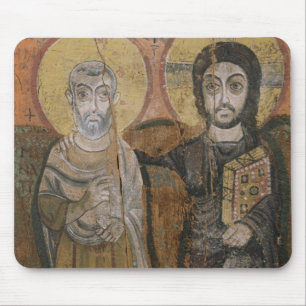 Ikone, die Abbott Mena mit Christus darstellt Mousepad