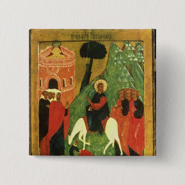Ikone, die Christus Eintritt in Jerusalem Button (Vorderseite)