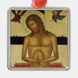 Ikone, die Christus im Grab darstellt Silbernes Ornament