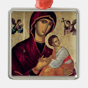 Ikone, welche die heilige Mutter der Leidenschaft Silbernes Ornament