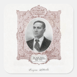 Ikonen der Schwarzen Geschichte: Crispus Attucks,  Quadratischer Aufkleber