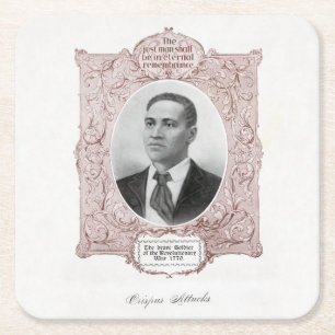 Ikonen der schwarzen Geschichte: Crispus Attucks,  Rechteckiger Pappuntersetzer