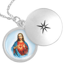 Ikonenhaftes Bild von Jesus mit Herz-Halskette