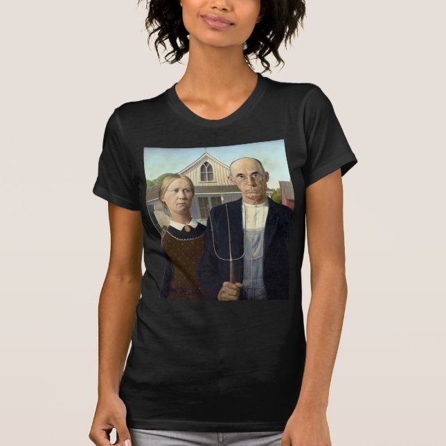 Ikonenhaftes Grant Wood-amerikanisches gotisches T-Shirt (Vorderseite)