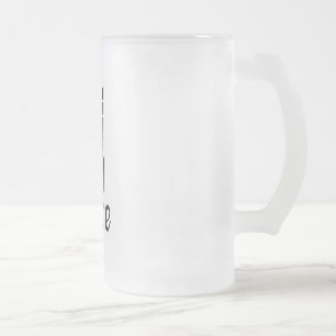 Ikonenhandfriedenszeichen mit Text "FRIEDEN" Mattglas Bierglas