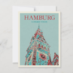 Ikonisch-deutsche Architektur Hamburger Rathaustur Postkarte