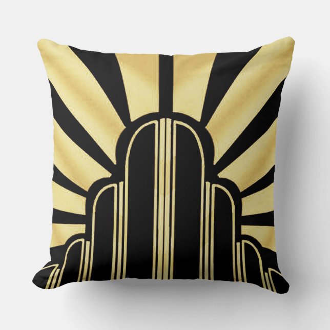 Ikonische Art Deco Sunburst Cushion. Kissen (Vorderseite)