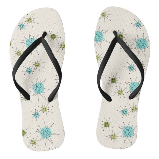 Ikonische Atomic Starbursts Flip Flops (Fußbett)