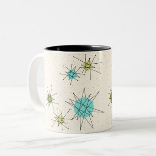 Ikonische Atomic Starbursts Zweifarben-Tasse Zweifarbige Tasse