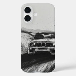Ikonische Drift: E30 Sketch iPhone 16 Hülle