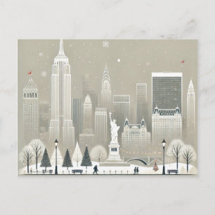 Ikonische Freiheitsstatue & NYC-Skyline-Feiertag Feiertagspostkarte