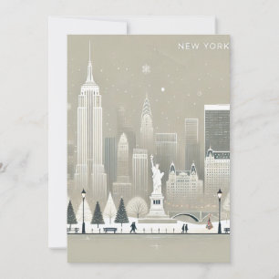 Ikonische Freiheitsstatue & NYC-Skyline Feiertagsg Dankeskarte