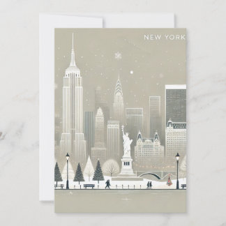Ikonische Freiheitsstatue & NYC-Skyline Feiertagsg Dankeskarte