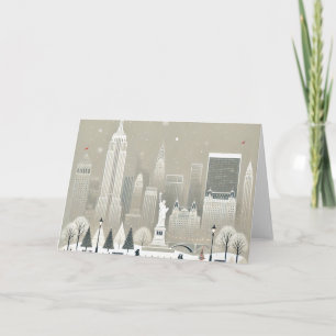 Ikonische Freiheitsstatue & NYC-Skyline Feiertagsg Dankeskarte