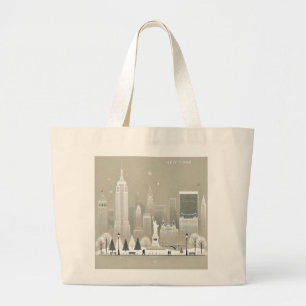 Ikonische Freiheitsstatue & NYC-Skyline Feiertagsg Jumbo Stoffbeutel
