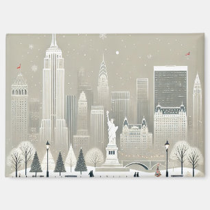 Ikonische Freiheitsstatue & NYC-Skyline Feiertagsg Magnet