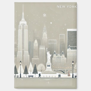Ikonische Freiheitsstatue & NYC-Skyline Feiertagsg Magnet
