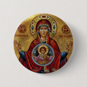 Ikonische Maria aus dem 15. Jahrhundert mit Christ Button