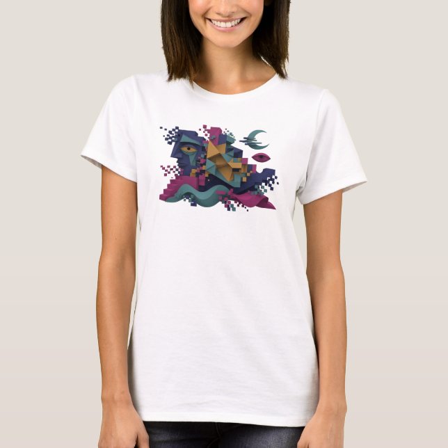 Ikonische Navy VISION 3D-Textkunst T-Shirt (Vorderseite)