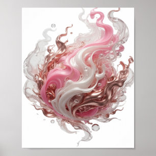 Ikonische silberne ABSTRACT ART Statement Design Poster