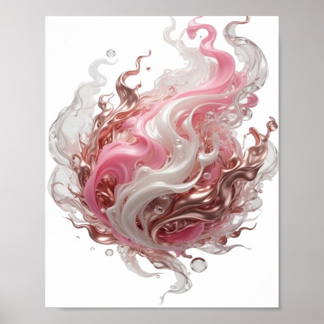 Ikonische silberne ABSTRACT ART Statement Design Poster (Vorne)